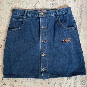 Vintage denim - starware denim skirt with horse embroidery - fits like size 8